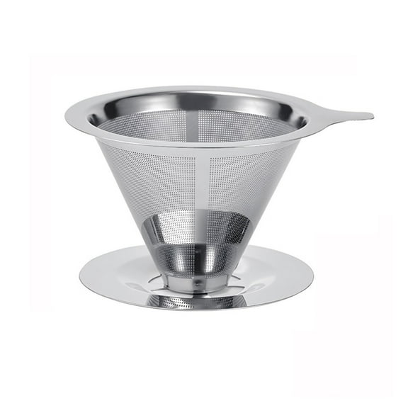 Pour Over Coffee Dripper Reusable Stainless Steel Pour Over Coffee Filter Paperless Coffee Strainer For 1 4 Cup With Base Strainers Home Decor