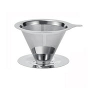 Pour Over Coffee Dripper Reusable Stainless Steel Pour Over Coffee Filter Paperless Coffee Strainer For 1 4 Cup With Base Strainers Home Decor