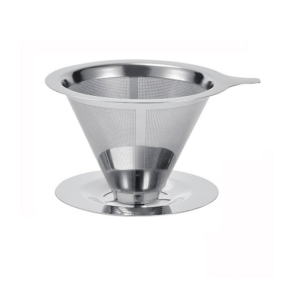 Pour Over Coffee Dripper Reusable Stainless Steel Pour Over Coffee Filter Paperless Coffee Strainer For 1 4 Cup With Base Strainers Home Decor
