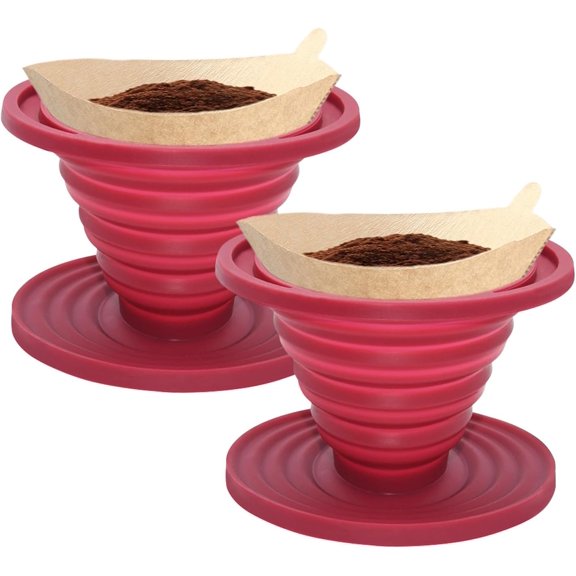 Pour Over Coffee Dripper Stainless Steel Coffee Filter Metal Cone Filter Extra Fine Wire Mesh Reusable Coffee Filter Coffee Maker (Silver, 1-2 Cups)