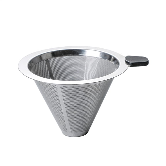 Pour Over Coffee Dripper Stainless Steel Fine Mesh Double Layer Reusable Brewing Slow Maker For 1 2 Cups Strainer