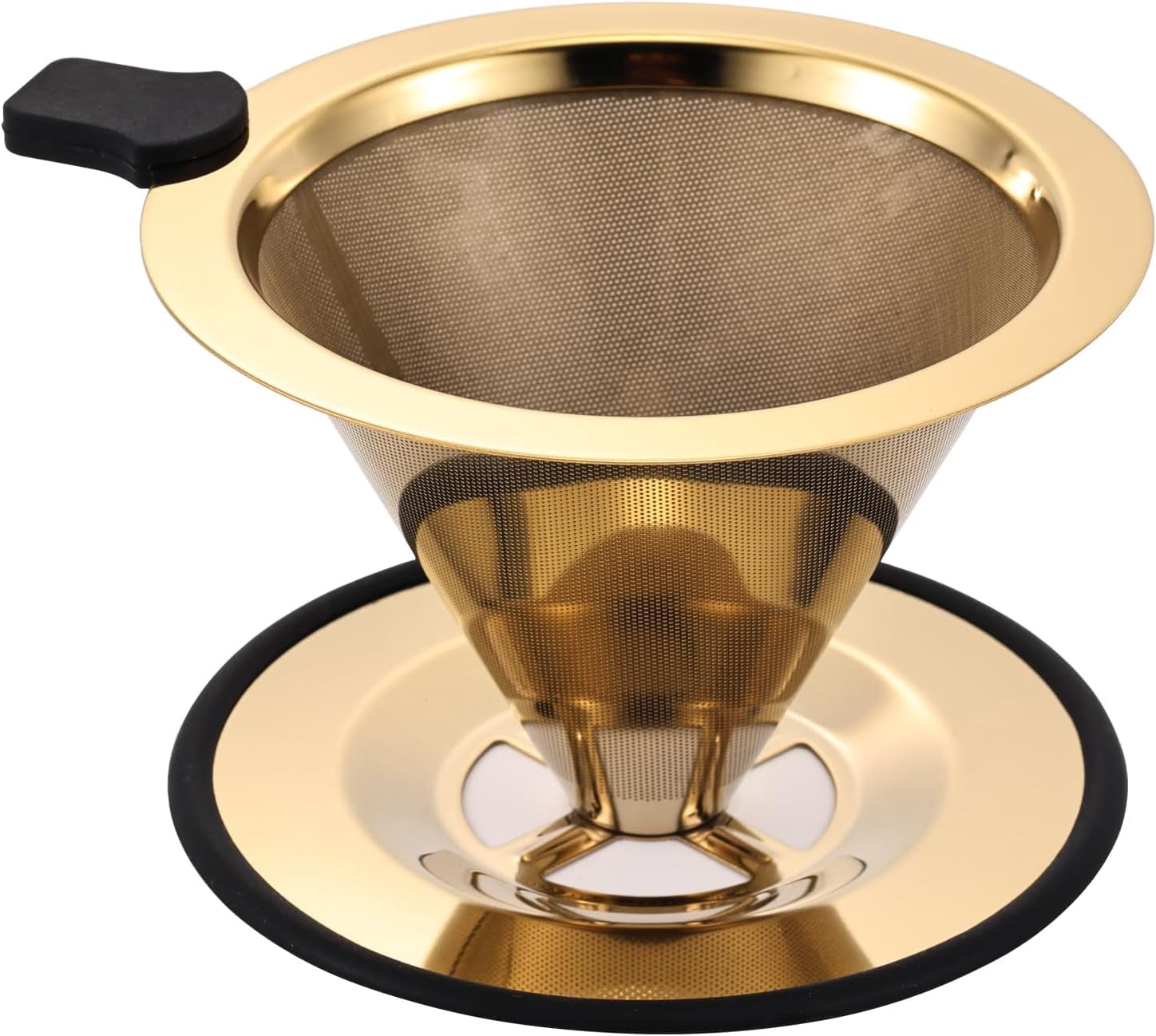Pour Over Coffee Dripper, Stainless Steel Metal Cone Drip Coffee Filter ...