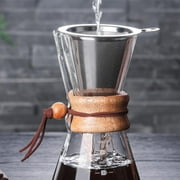 Pour Over Coffee Dripper Stainless Steel Reusable Double Filter for 1-2 Cups Camping Home 3.14x4.72x1.18 Inch
