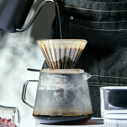 Pour Over Coffee Dripper and Filter System, Manual Coffee Maker Brewing Device for Home Use - Clear