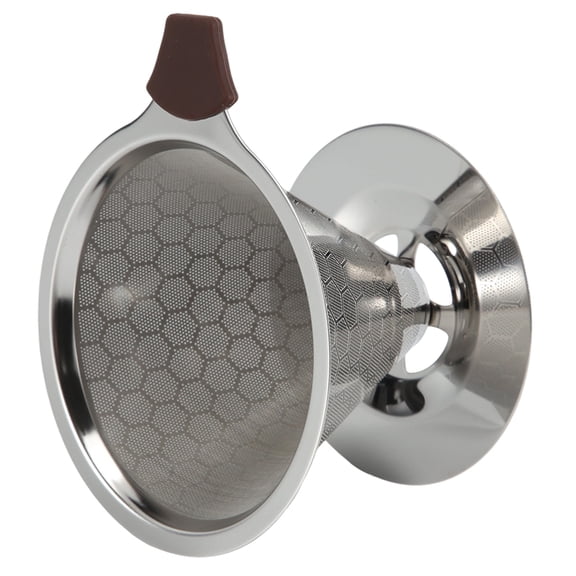 Pour Over Coffee Filter Dripper, 304 Stainless Steel, Double-Layer, Reusable Cone Mesh for 1-4 Cup