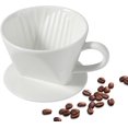 thumbnail image 1 of Pour Over Coffee Maker, Ceramic Pour Over Dripper, Coffee Pour Over with 3 Holes Flat Bottom, Coffee Accessies f Home, Size 02 White, 1 of 4