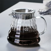 Pour Over Coffee Maker, Hand Drip Brewer, Glass Coffee Pot with Wood Base for Home or Office, 1-Pack