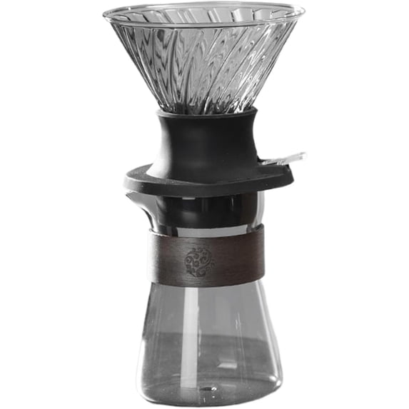 Pour Over Coffee Maker Reusable Dripper Filter Set for Home Brewing, Translucent Black, 1-Pack