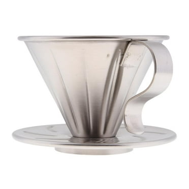 Pour Over Cone Coffee Dripper Stainless Steel Single Serve Brewer S
