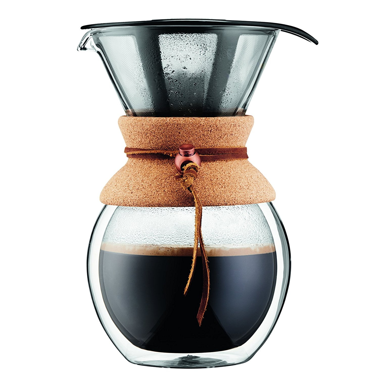 33.81oz Stainless Steel Pour Over Coffee Maker with Glass Carafe