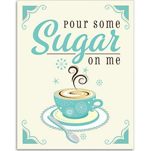 Pour Some Sugar On Me - Coffee Illustration - 11x14 Unframed Art Print - Great Coffee Shop Decor