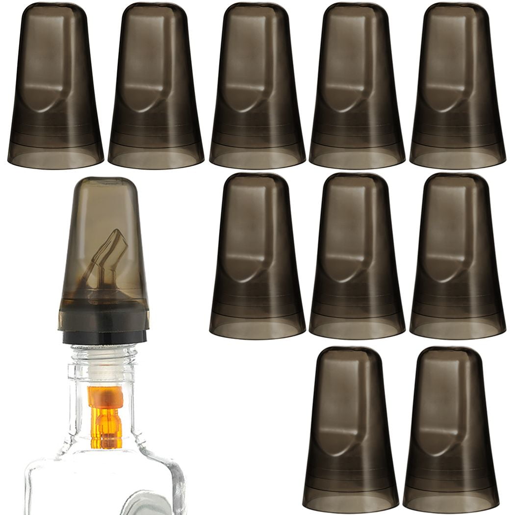 Pour Spout Cover, 10PCS DustProof Liquor Bottle Covers, Translucent
