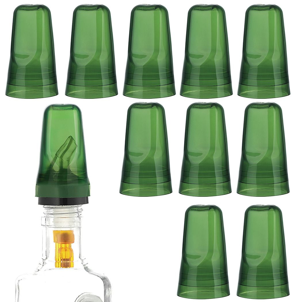Pour Spout Cover, 10PCS DustProof Liquor Bottle Covers, Translucent