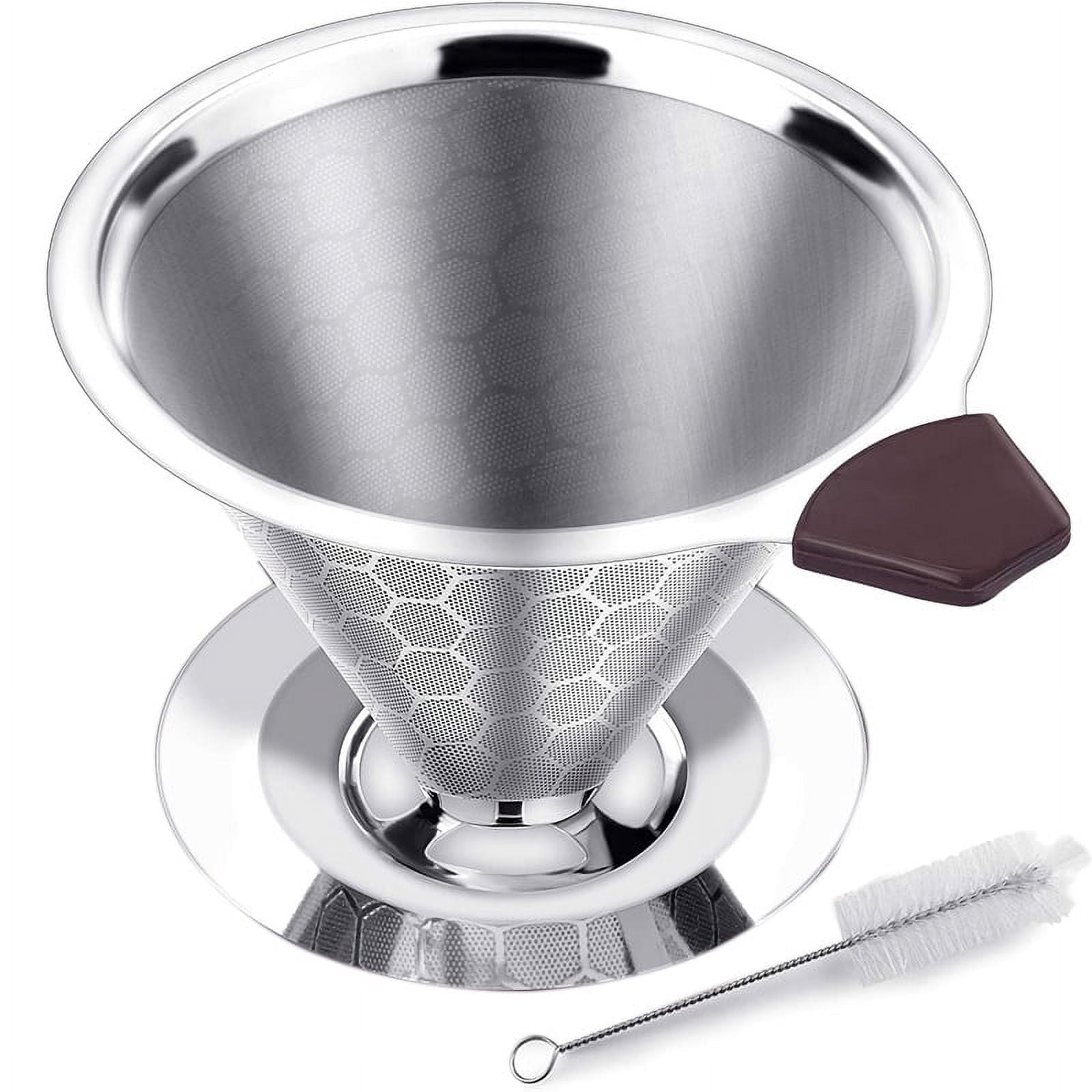 Pour over Coffee Filter Reusable Paperless Dripper Stainless Steel Pour ...