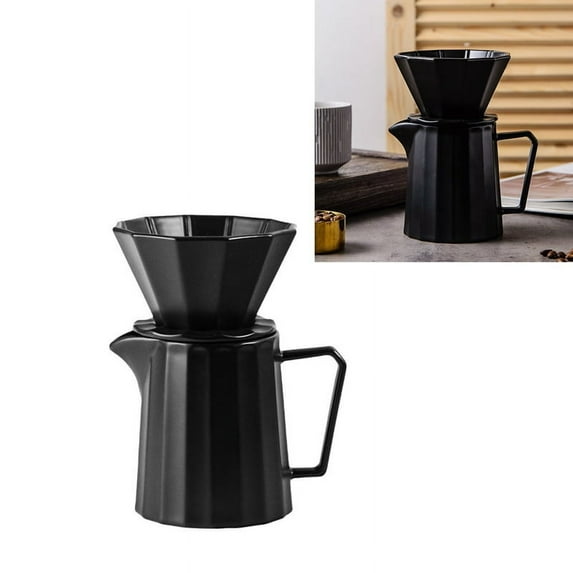 Pour over Coffee Maker Set Vintage Ceramic Pour over Coffee Dripper Set Coffee Filters,for Home Cafe Restaurant Camping