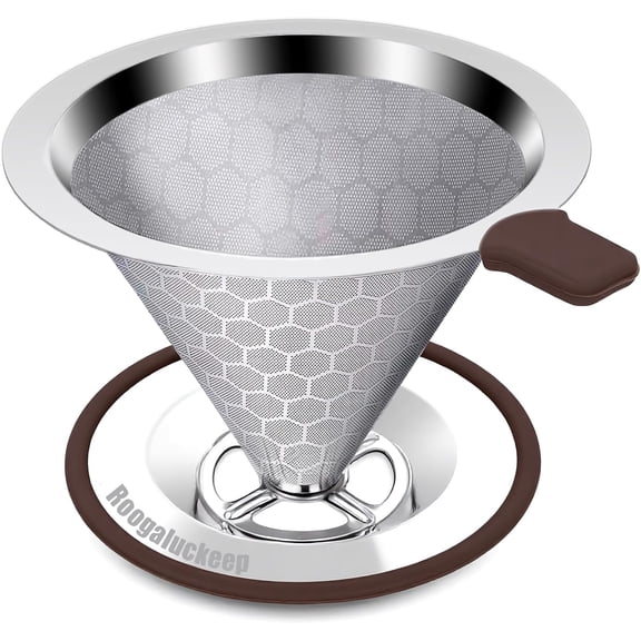 Pour over , Stainless Steel Paperless Reusable Coffee Filter, Metal 600 Mesh Strainer Coffee Maker (1-2 Cups)