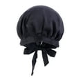 thumbnail image 1 of PoureLoom Adjustable Satin Bonnet Double Layer Hair Bonnet for Sleeping Bonnets for Women Hats Curly Natural Hair Black One Size, 1 of 1