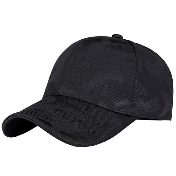 PoureLoom Camouflage Baseball Caps Hats For Men Women Summer Ball Cap Adjustable Camo Ladies Baseball Caps Snapback Hat Dad Black One Size