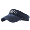 thumbnail image 1 of PoureLoom Cloth Covered Slip‑On Visor for Women, Adjustable Cap Sports Sun Visors for Men Lightweight Washed Cotton Embroidered Empty‑Top Outdoor Sun‑Visor Navy One Size, 1 of 3