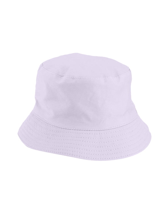 Cotton Bucket Hat for Women Men Summer Travel Sun Beach Bucket Cap Unisex Outdoor Fisherman Hat White One Size