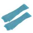 thumbnail image 1 of PoureLoom Fishnet Fingerless Gloves for Women, Fishnet Arm Sleeves, Fishnet-Gloves Long Fish Nets Mesh Glove Goth Punk Clothes for Costume Accessory Theme Party Sky Blue One Size, 1 of 2