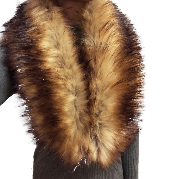 PoureLoom Fluffy Faux Fox Fur Shawl Womens Wedding 1920s Party Stole Shrug Neck Warmer Collar Winter Fur Scarf Shawl C One Size