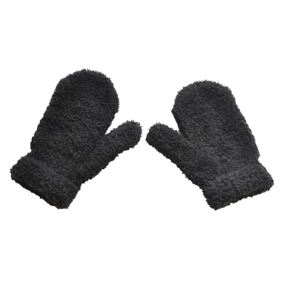 PoureLoom Fur Mittens Gloves, Cute Fuzzy Gloves Women, Furry Fleece Lined Mittens for Cold Weather, Kawaii Accessories Clothes Winter Essentials Black One Size