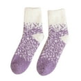 thumbnail image 1 of PoureLoom Fuzzy Socks For Women Slipper Warm Fluffy Soft Winter Cozy Plush Cabin Sleep Christmas Home Socks Purple One Size, 1 of 9