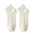 thumbnail image 1 of PoureLoom Fuzzy Socks with Grips Plush Sleep Cozy Winter Soft Hospital Fluffy Socks for Womens Mens Gifts White One Size, 1 of 1