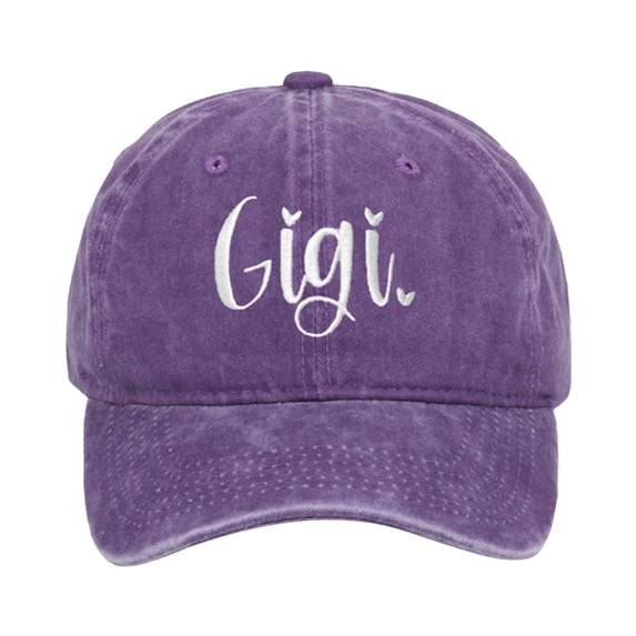 PoureLoom Gigi Ever Embroidered Low Profile Baseball Cap Women's Washed Cotton Adjustable Casual Dad Hat for Mother's Day Purple A