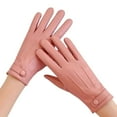 thumbnail image 1 of PoureLoom Leather Gloves Women Bow Knot Thicken Driving Outdoor Glove Pink 2 One Size, 1 of 3