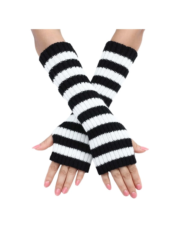 Long Fingerless Gloves, Arm Warmers y2k, Goth Gloves, Punk Gloves, Emo accessories Black One Size