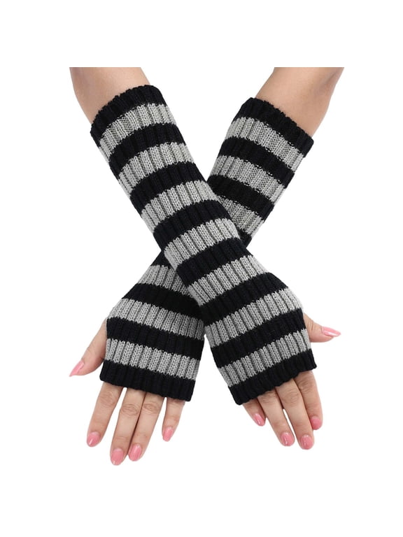 Long Fingerless Gloves, Arm Warmers y2k, Goth Gloves, Punk Gloves, Emo accessories Gray One Size
