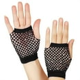 thumbnail image 1 of PoureLoom Long Fishnet Arm Sleeves Fingerless Fishnet Gloves With Rhinestone for Women Girls 80s Scene Accessories Black ONESIZE, 1 of 3