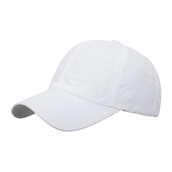 PoureLoom Men Women Breathable Quick Dry Baseball Cap Laser Perforated Mesh Ball Cap White One Size
