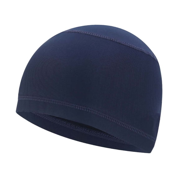 PoureLoom Men Women Stretch Skull Cap Helmet Liner, Quick Dry Sweat Wicking Beanie, Outdoor Cycling Motorcycle Running Tactical Headwrap Navy One Size