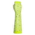 thumbnail image 1 of PoureLoom Rhinestone Fingerless Arm Fishnet Gloves Women's Long Fishnet Mesh Gloves for Women Girls Fish Net Arm Sleeve 80s Party Costume Accessories Yellow ONESIZE, 1 of 2