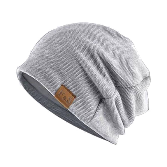 PoureLoom Slouchy Beanie for Men Women Oversize Thin Cotton Skull Cap Chemo Cap Night Sleeping Hat for All Seasons Gray One Size