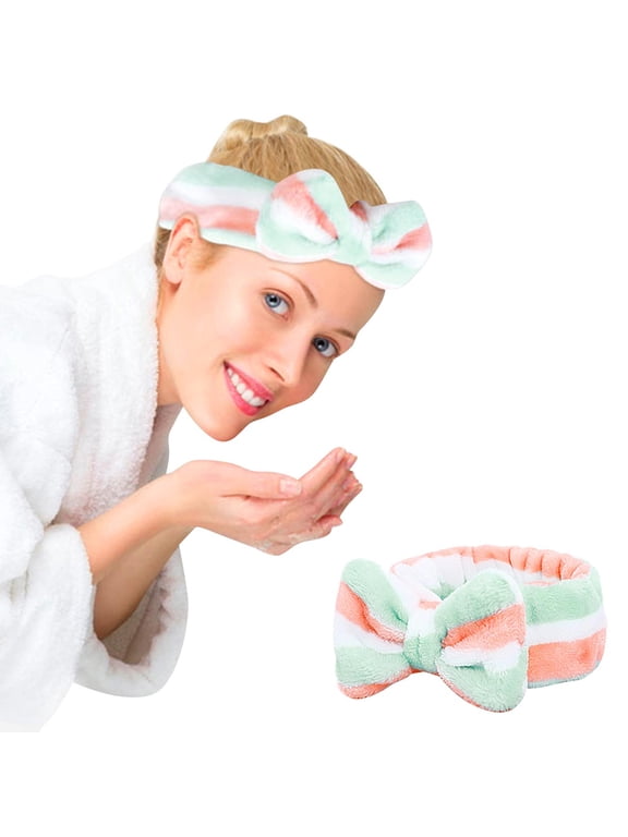 Spa Headbands Makeup Headband Bow Headband for Washing Face headbands for women Gifts Mint Green One Size