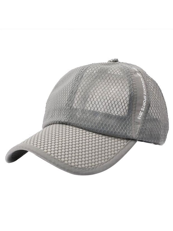 Summer Mesh Baseball Cap For Men Women Breathable Trucker Hat Quick Dry Lightweight Baseball Hats Running Hat Gray One Size