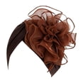 thumbnail image 1 of PoureLoom Turban for Women with Side Flower Stretch Breathable Windproof Headscarf for Black Women Hair Wrap Scarf Hat Coffee One Size, 1 of 4