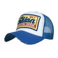 thumbnail image 1 of PoureLoom Vintage Washed Soft Crown Baseball Cap Plain Snapback Trucker Hat Men Women Adjustable Distressed Mesh‑Back Ball Cap Blue One Size, 1 of 1