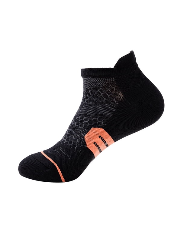 Viscose Coolmax Running Golf No Show Socks Women Compression Moisture Wicking Performance Low Cut Tab Athletic Orange L