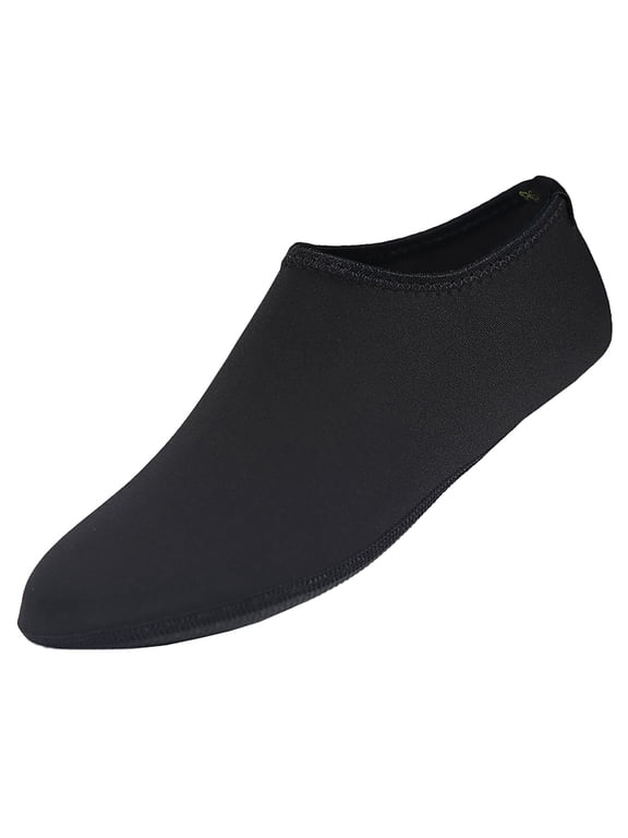 Water Shoes for Women Men Quick-Dry Aqua Socks Non-Slip Swim Beach Barefoot Socks with Rubber Sole for River Pool Lake Surf Yoga Black L