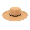 thumbnail image 1 of PoureLoom Wide Brim Porkpie Fedora Hat w/Simple Band Accent A One Size, 1 of 1