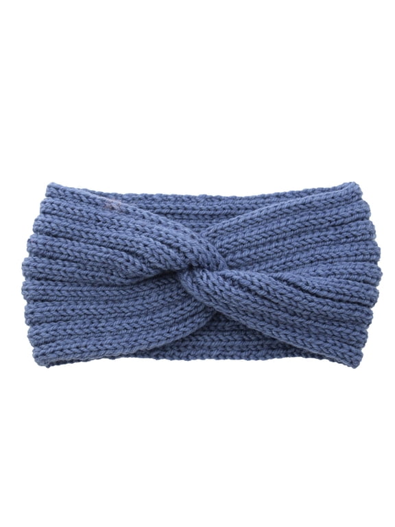 Winter Headbands for Women Ear Warmers Warm Headbands for Women Winter Accessories Cold Weather Headband Chunky Knit Head Bands Ear Warmers Blue One size