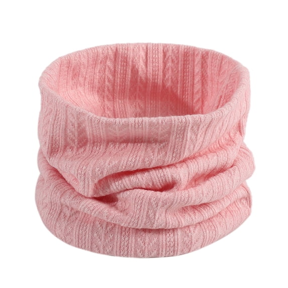 PoureLoom Women Men Winter Thick Cable Knit Wrap Chunky Warm Scarf Pink One Size