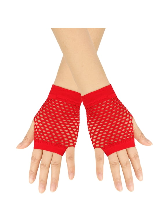 Women Short Glove Fingerless Sunblock Wrist Gloves Gothic | Exquisite Stretch Lace for All-day Comfort,Perfect for OpEvening Wedding Tea Party Prom Cosplay Gothic Clothes920s Red One Size