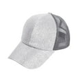 thumbnail image 1 of PoureLoom Women Sparkle Glitter Sequin Mesh Back Trucker Baseball Cap Adjustable Breathable Lightweight Fashion Sun Hat for Party Outdoor Casual Wear Gray One Size, 1 of 2