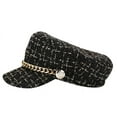thumbnail image 1 of PoureLoom Women Tweed-Plaid-Newsboy Fiddler Cap Classic Cabbie-Berets Hat Winter Fashion Teens Adjustable Black M, 1 of 1
